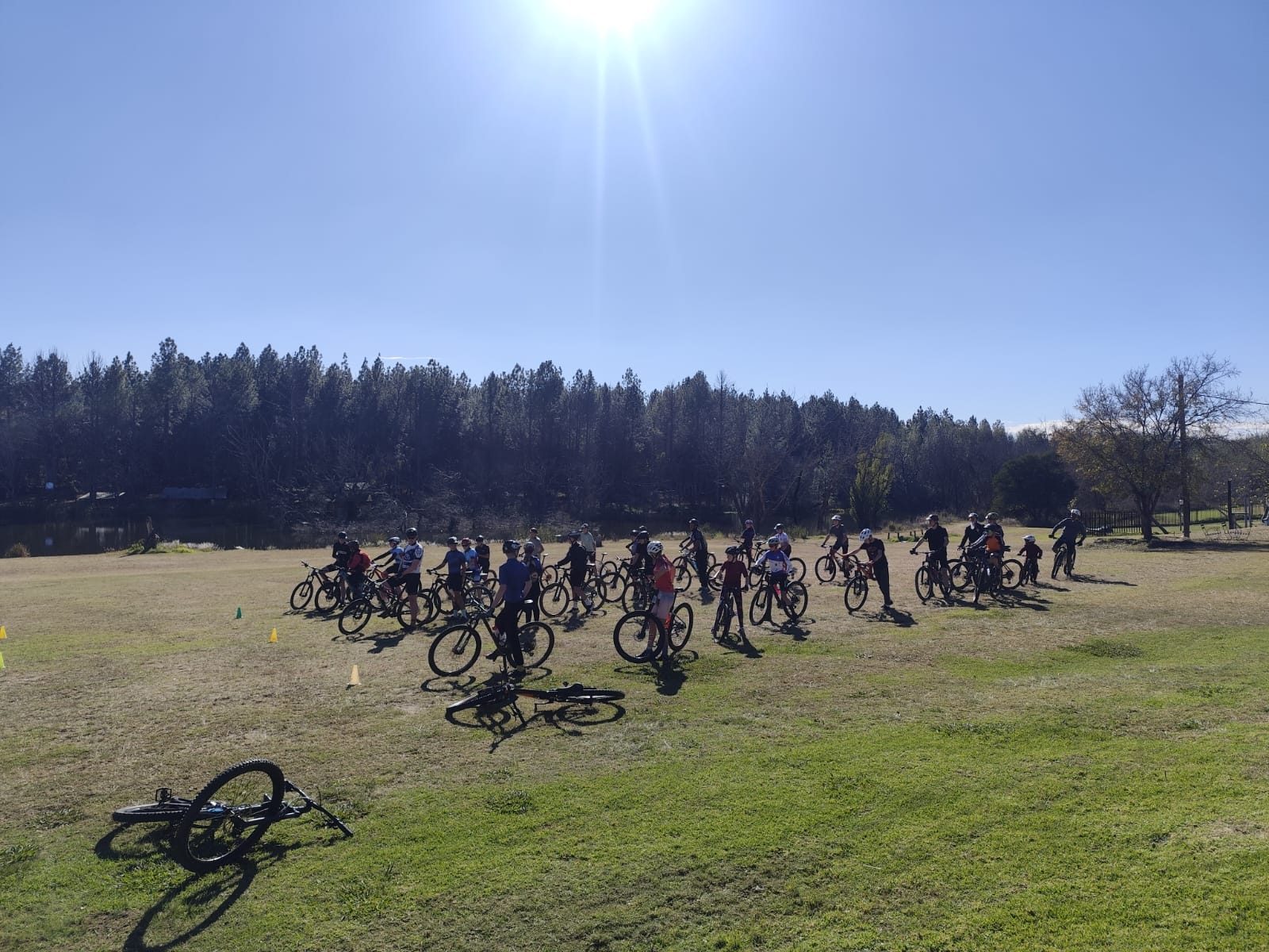 Group ride on the grass
