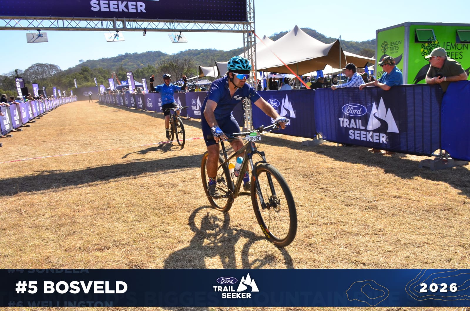 Rider crossing the finish line